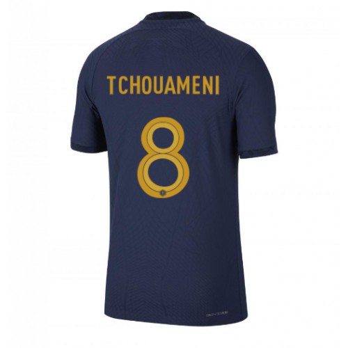 Frankrig Aurelien Tchouameni #8 Hjemmebanetrøje VM 2022 Kort ærmer